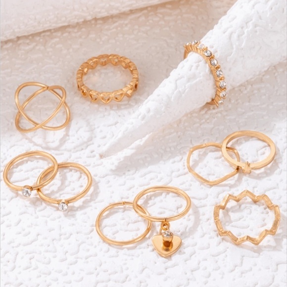 Boho Gold Tone Ring Set - Picture 4 of 6